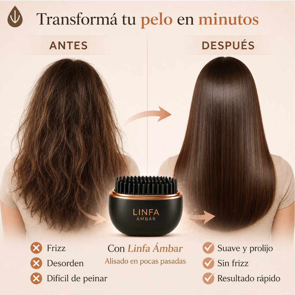 Linfa Ámbar | Cepillo Alisador Portátil Inalámbrico