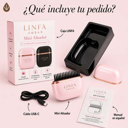 Linfa Ámbar | Cepillo Alisador Portátil Inalámbrico