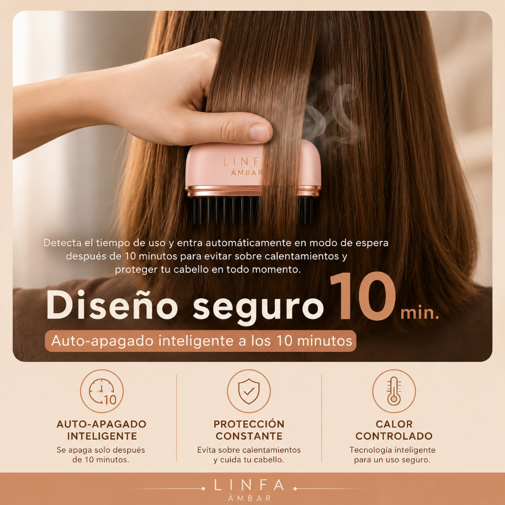 Linfa Ámbar | Cepillo Alisador Portátil Inalámbrico